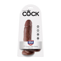 COCK 7 INCH W/ BALLS BROWN
