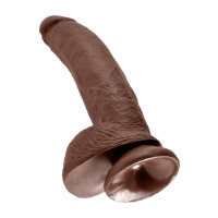 COCK 9 INCH W/ BALLS BROWN