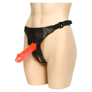 CROTCHLESS STRAP ON HARNESS/2 DONGS