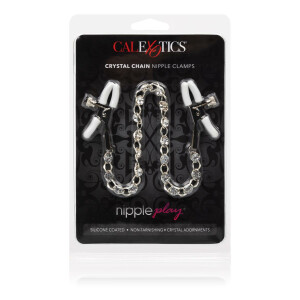Crystal Chain Nipple Clamps SILVER