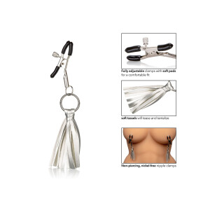 Playful Tassels Nipple Clamps SILVER