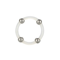 Steel Beaded Silicone Ring L TRANSPA