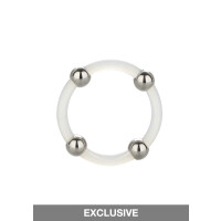 Steel Beaded Silicone Ring L TRANSPA