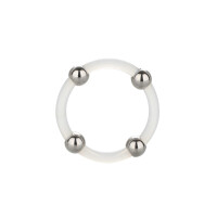 Steel Beaded Silicone Ring L