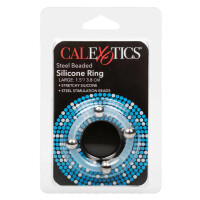 Steel Beaded Silicone Ring L