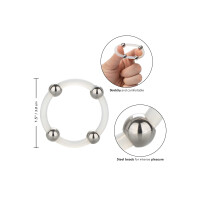 Steel Beaded Silicone Ring L