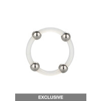 Steel Beaded Silicone Ring L