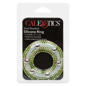 Steel Beaded Silicone Ring XL