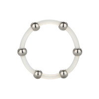 Steel Beaded Silicone Ring XL Trasparente