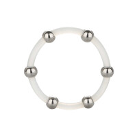 Steel Beaded Silicone Ring XL