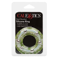 Steel Beaded Silicone Ring XL