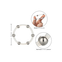Steel Beaded Silicone Ring XL