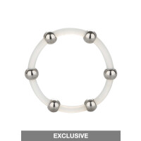 Steel Beaded Silicone Ring XL