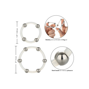 Steel Beaded Silicone Ring Set TRANSPA
