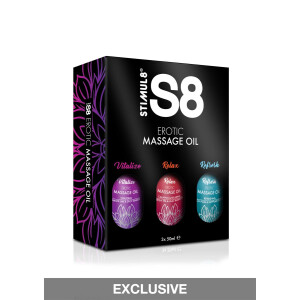 S8 Massage Oil Box 3x 50ml Multi flavour
