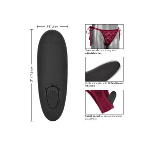 Remote Control Lace Thong Set BLACK