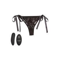 Remote Control Lace Thong Set BLACK