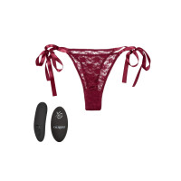 Remote Control Lace Thong Set BLACK