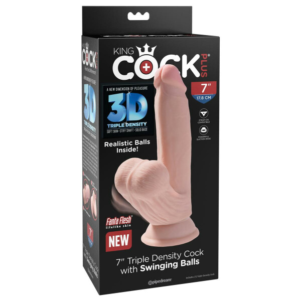 3D Cock Swinging Balls 7 Inch SKIN