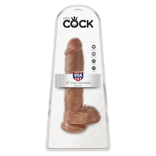 Cock 10 Inch With Balls CARAMEL