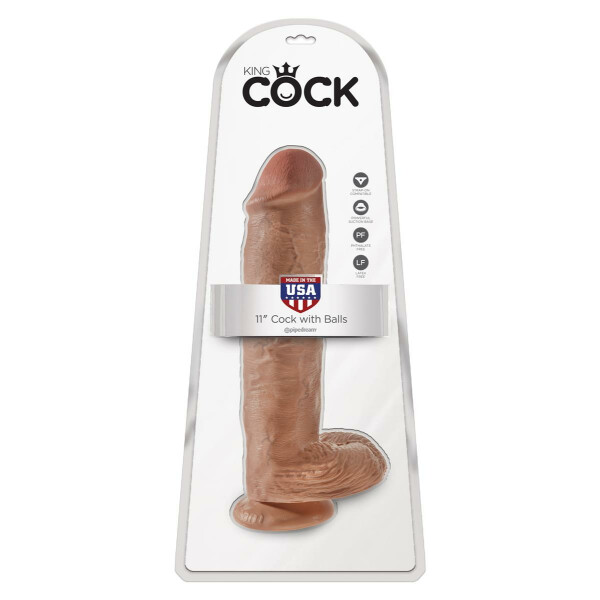 Cock 11 Inch With Balls CARAMEL