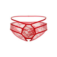 Jade crotchless bikini panty - RED