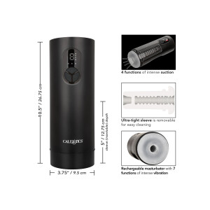 Bionic Sucking and Vibrating Masturbator BLACK